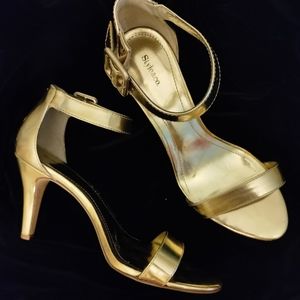 ✨️STYLE & CO METALLIC GOLD HEELS? Sz.  8.5M
